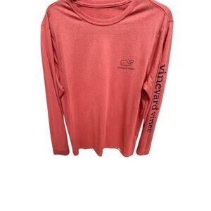 Vineyard Vines Performance Heathered Salmon Long Sleeve